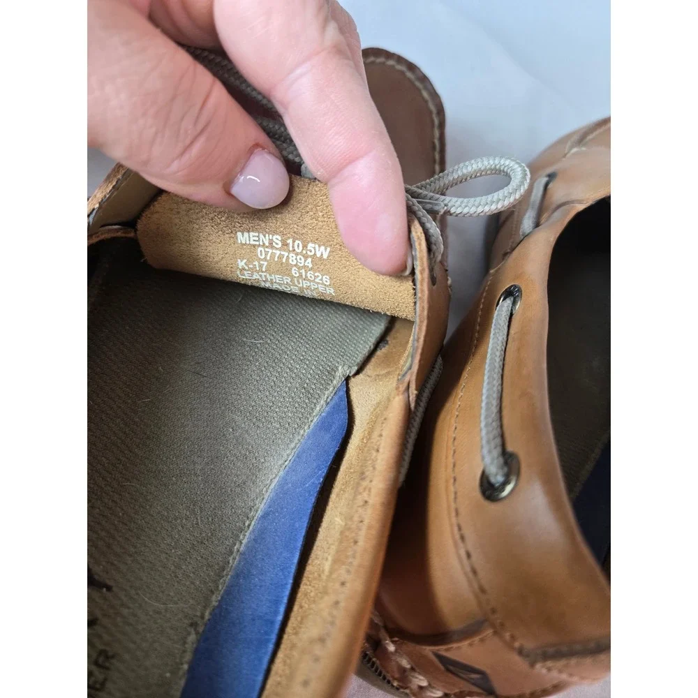Sperry Top-Sider Mens Billfish Boat Shoes Tan Brown Leather 10.5 Wide Width